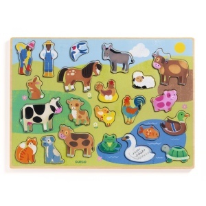 Puzzle din lemn Ferma, Djeco - Img 2