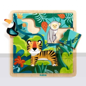 Puzzle din lemn Jungla, Djeco - Img 2