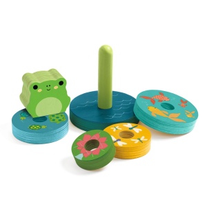 Puzzle si joc din lemn de stivuit, Djeco - Img 3
