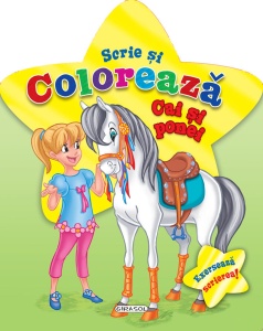 Scrie si coloreaza cai si ponei (verde)
