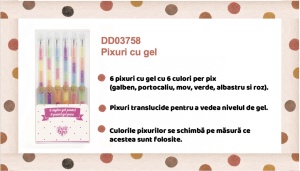 Set fluo roll-gel 6 culori combinate, Djeco - Img 2