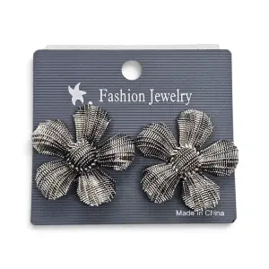 Cercei Clips " Floral Charm" Argintiu - Img 2