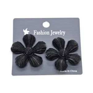 Cercei Clips " Floral Charm" Negru - Img 2
