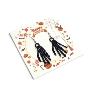 Cercei En-Gros Mâini de Schelet Negre – Ediție Specială Halloween