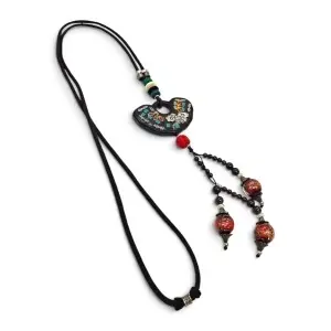 Colier Handmade Tibetan cu margele de sticla