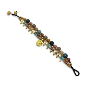 Brațară Tibetană Dublă cu Agate Multicolore