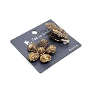 Cercei Clips " Floral Charm" Auriu