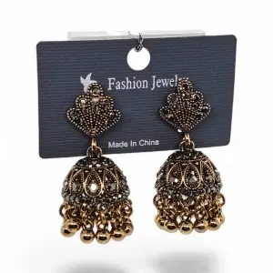 Cercei Engros Lungi Vintage Bronz Clopoțel cu Marcasite - Img 2