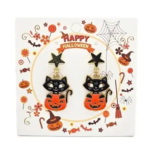 Cercei En-Gros Pisică Neagră în Dovleac – Ediție Specială Halloween