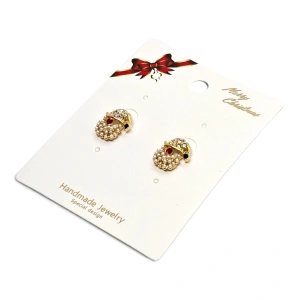 Cercei pe Ureche (Studs) – Moș Crăciun Eleganti cu Barbă din Perle și Cristale (En-Gros)