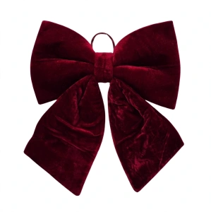 Fundă Decorativă din Catifea Vișinie pentru Uși, Coronițe sau Brazi – Accesorii Festive de Crăciun cu Panglici Scurte En-Gros (A31-3)