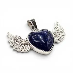 Pandantiv inimă angel wings - Lapis