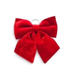 Fundă Decorativă din Catifea Roșie pentru Uși, Coronițe sau Brazi – Accesorii Festive de Crăciun cu Panglici Scurte En-Gros (A31-3)