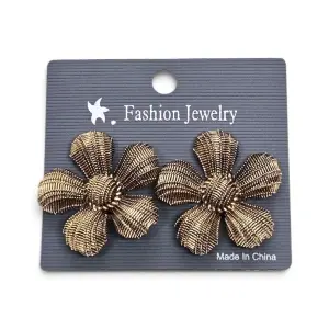Cercei Clips " Floral Charm" Auriu - Img 2