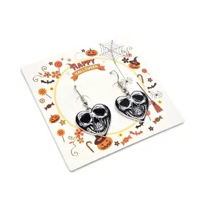 Cercei En-Gros Inimă cu Craniu Gotic – Ediție Specială Halloween