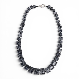 Colier din Obsidian - Fulg de nea - Img 3