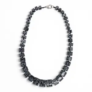 Colier din Obsidian - Fulg de nea - Img 3