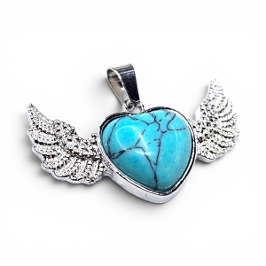 Pandantiv inimă angel wings