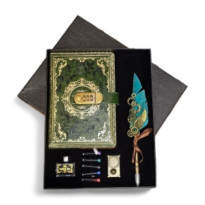 Set agenda + pană si accesorii Verde(25-2)