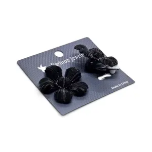 Cercei Clips " Floral Charm" Negru