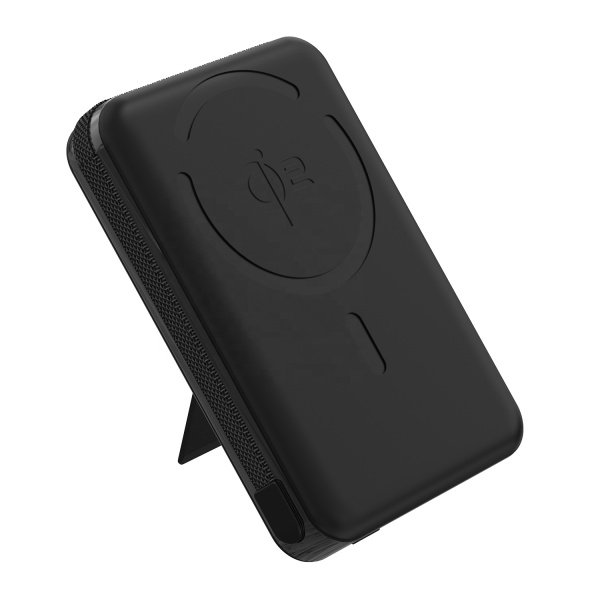 Power Bank Magnetic Wireless 10000mAh, 35W USB-C, încărcare wireless 15W, cablu integrat, stand, display LED, negru si albastru - Img 3
