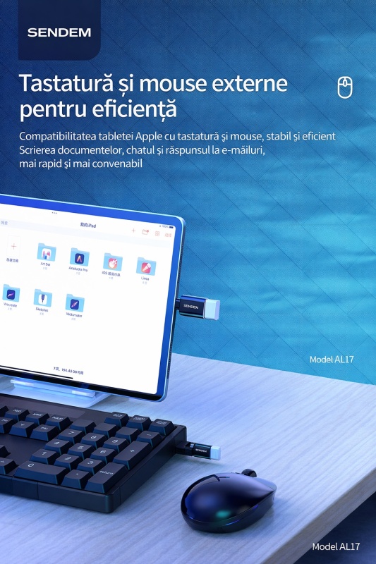Adaptor OTG Lightning la USB 3.0 SENDEM A17 pentru iPhone si iPad, transfer rapid date - Img 5