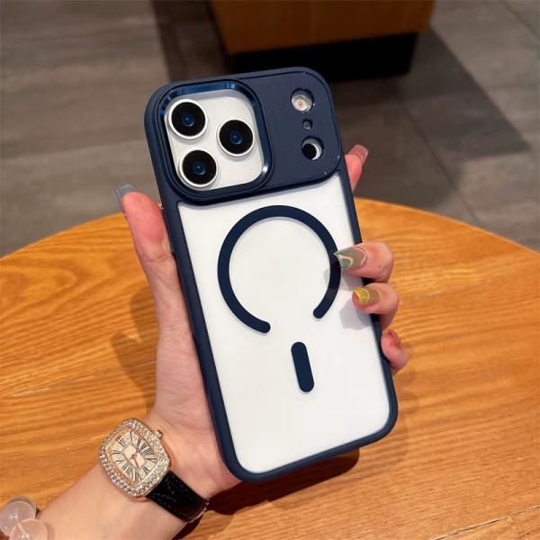 Husă magnetică pentru iPhone 17 Pro Max, TPU + PC, compatibilă încărcare wireless, antișoc, protecție cameră, transparentă - Img 2