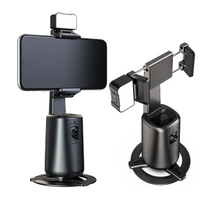 Suport telefon ADYSS A200 cu urmărire facială AI, rotire 360°, lumină LED, baterie 1800 mAh, control prin gesturi, negru
