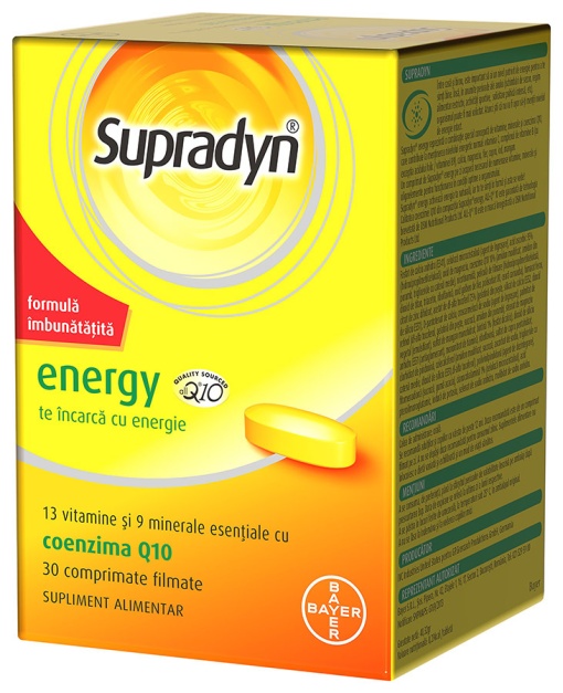 Supradyn Energy cu coenzima Q10 30 comprimate