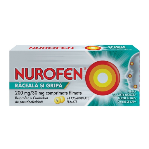 NUROFEN RĂCEALĂ ȘI GRIPĂ 24 comprimate