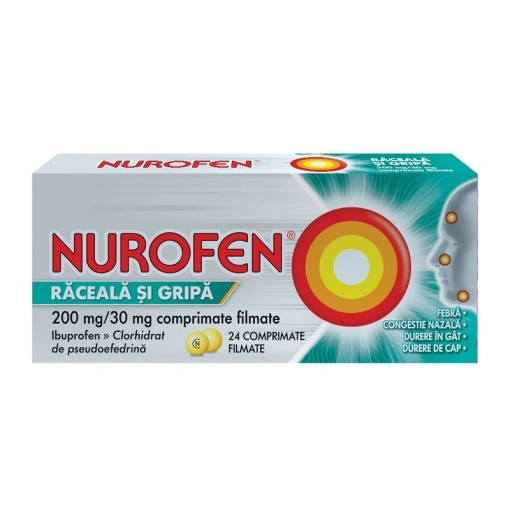 NUROFEN RĂCEALĂ ȘI GRIPĂ 24 comprimate
