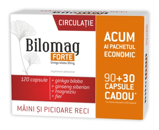 Bilomag FORTE Circulație 90 capsule + 30 capsule cadou