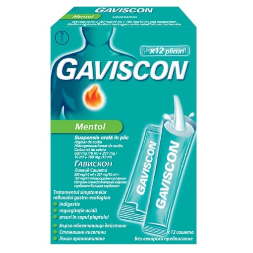 GAVISCON MENTOL SOLUȚIE ORALĂ 12 plicuri