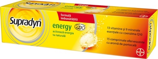 Supradyn Energy cu coenzima Q10 efervescente 15 comprimate efervescente