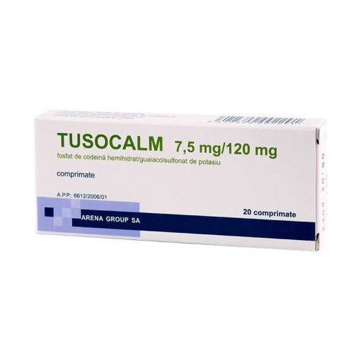 TUSOCALM 7,5MG/120MG 20 comprimate