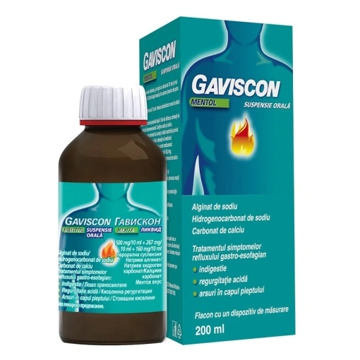 GAVISCON MENTOL SUSPENSIE ORALĂ 200 ml suspensie