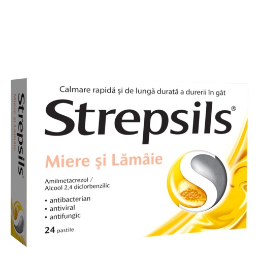 STREPSILS MIERE ȘI LĂMÂIE 24 pastile