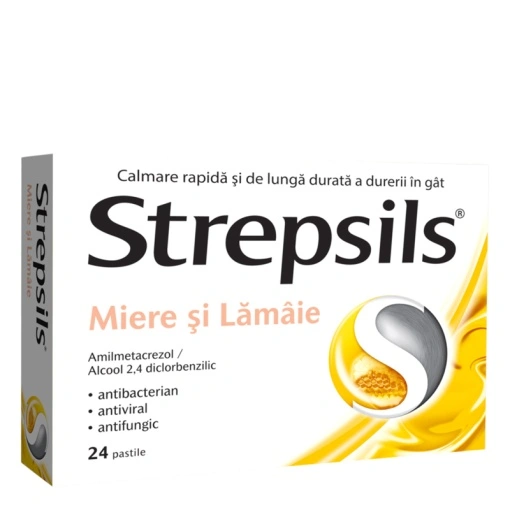 STREPSILS MIERE ȘI LĂMÂIE 24 pastile