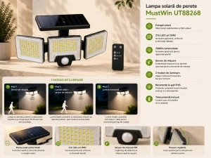 MustWin UT88268 - Lampă Solară LED pentru Exterior - Img 2