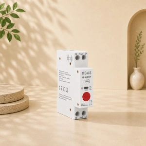 Nous D2Z – Siguranță inteligentă Zigbee, 20A, 1 canal, Monitorizare energie, Montare pe sina DIN