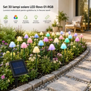 Rovo 01-RGB – Set Lampi Solare LED de gradina, RGB - Img 3