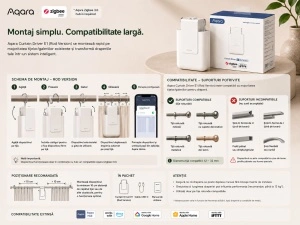 Aqara Curtain Driver E1 ROD- Sistem Inteligent de Automatizare pentru Draperii , Zigbee, Montaj pe Tijă - Img 5