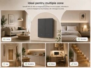 Sonoff M5-2C-80 – Întrerupător Smart WiFi, Matter, 2 canale pentru cadru - Img 4