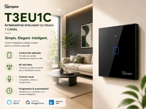 Intrerupator Inteligent cu Touch Sonoff T3 EU TX, Wireless + RF 433, 1 canal - Img 2