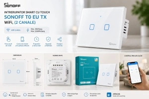 Sonoff T0 EU TX – Întrerupător Inteligent WiFi, 2 Canale - Img 2