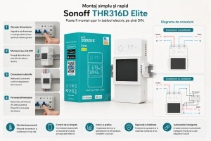 SONOFF THR316D Elite – Releu Smart WiFi cu Monitorizare Temperatură și Umiditate - Img 4