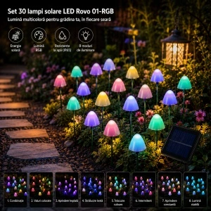 Rovo 01-RGB – Set Lampi Solare LED de gradina, RGB - Img 4