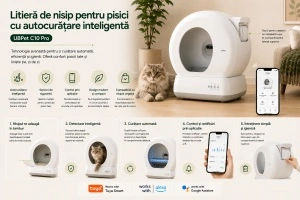 Litieră de nisip pentru pisici cu autocurățare inteligentă UBPet C10 Pro - Img 4