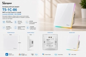Sonoff T5-1C-86 – Întrerupător Inteligent, 1 Canal WiFi - Img 2