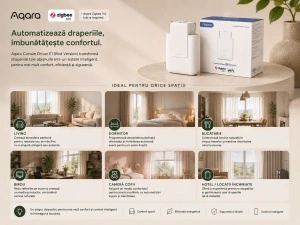 Aqara Curtain Driver E1 ROD- Sistem Inteligent de Automatizare pentru Draperii , Zigbee, Montaj pe Tijă - Img 3